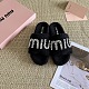 SUPER WHOLESALE | MIUMIU Furry Slides in Black