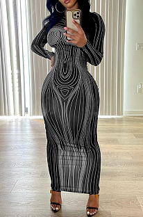 SUPER WHOLESALE | String Sketch Long Dress in Grey