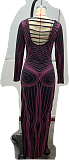 SUPER WHOLESALE | String Sketch Long Dress in Purple