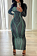 SUPER WHOLESALE | String Sketch Long Dress in Green