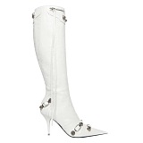 SUPER WHOLESALE | Pointed-toe, slender-heeled, metal-studded, Knee Height Boots