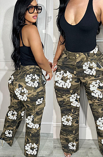 SUPER WHOLESALE | Loose A Line Pants with Flower Printed