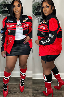 SUPER WHOLESALE | Race Jacket Top(Size runs large) in Red