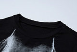 SUPER WHOLESALE | Printed Long Sleeve T-shirt Top in Black