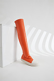 SUPER WHOLESALE | White Toe Ankle High Boots in Orange