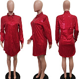 SUPER WHOLESALE | Sequins Shirt Dress