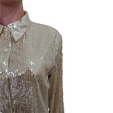 SUPER WHOLESALE | Sequins Shirt Dress