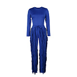 WHOLESALE | Sexy Tassel Fringe Two-Piece Set for Women Long Sleeve O-Neck pants bodysuit Top and pants