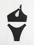 SUPER WHOLESALE |  Ring Decor Swimwear 2 Pieces in Black