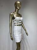 SUPER WHOLESALE |  Buckle Decor Skirt Set in White