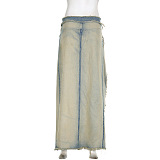SUPER WHOLESALE | Aged Coverd Denim Skirt
