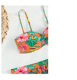 SUPER WHOLESALE | Flowers & Leaves Printed Swimwear in 3 Pieces