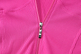 SUPER WHOLESALE |  Half Zip Up Hoodie Long Dress in Rose Red