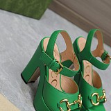 SUPER WHOLESALE | Gucc i  Leather Platform Sandals in Green