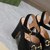 SUPER WHOLESALE | Gucc i  Leather Platform Sandals in Black