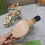 SUPER WHOLESALE | Gucc i  Snakeskin-print Leather Platform Sandals