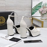SUPER WHOLESALE | Versace Leather Platform Sandals in White