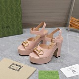 SUPER WHOLESALE | Gucc i  Leather Platform Sandals in Pink