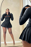 SUPER WHOLESALE | Pit Material Denims Skirt Set in Grey
