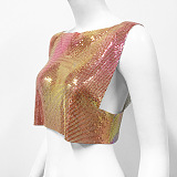 SUPER WHOLESALE | Sequins Off Shoulder T-Shirt Top in Pink