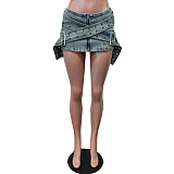 SUPER WHOLESALE |  Bucklet Decor Mini Skirt