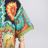 WHOLESALE | Oversize Daisy Pattern Printed Short Bottom & Shirt Top Set