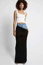 SUPER WHOLESALE | Patchwork Tight Long Skirt