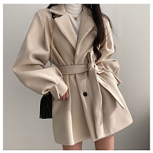 SUPER WHOLESALE | Lantern Trench Coat in Apricot