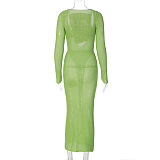 SUPER WHOLESALE | Knitted Dress Set in Green