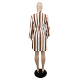 SUPER WHOLESALE | Zebra Shirt Dress with Self-tied Strap