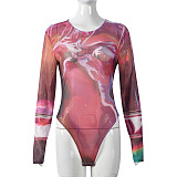 SUPER WHOLESALE | Printed Long Sleeve Bodysuit