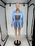 SUPER WHOLESALE | 3 Pieces Set with Jacket Top, Tanks, Skirt in Blue