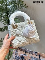 Calfskin Dior Mini Size Hangbag in White