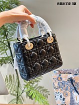 Calfskin Dior Mini Size Hangbag in Black