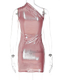 SUPER WHOLESALE |  One Shoulder Dress in Pink