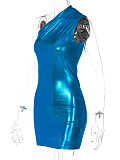 SUPER WHOLESALE |  One Shoulder Dress in Blue