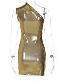 SUPER WHOLESALE |  One Shoulder Dress in Gold