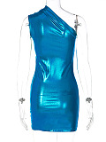SUPER WHOLESALE |  One Shoulder Dress in Blue