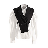 UPER WHOLESALE | Latern Sleeve Shirt with Black Vest