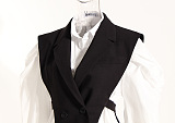 UPER WHOLESALE | Latern Sleeve Shirt with Black Vest