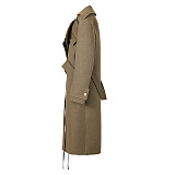 SUPER WHOLESALE | Spring New Style Faux Two-Piece Contrast Color Asymmetrical Woolen Coat