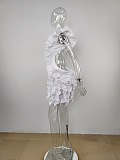 SUPER WHOLESALE |  Sleeveless Pleated Backless Mini Dress with Irregular Hem and Sexy Design