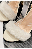 SUPER WHOLESALE |  Fur Open Toe Heel ( Heel Height:10 cm)