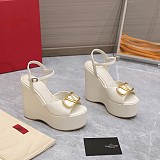 Valentino Calskin Wedge Heel Platform Sandals