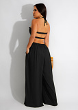 SUPER WHOLESALE | Strapless Halter Jumpsuit in Black