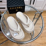 SUPER WHOLESALE | Chanel ova Form Slides in Light Grey