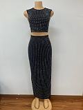 SUPER WHOLESALE | Rhinestone Deco Skirt Set