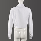 SUPER WHOLESALE | Rhinestone Decor Shirt in White