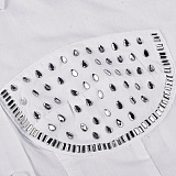SUPER WHOLESALE | Rhinestone Decor Shirt in White