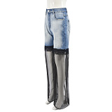 SUPER WHOLESALE | Patchwork Lace Bottom Denim Jeans